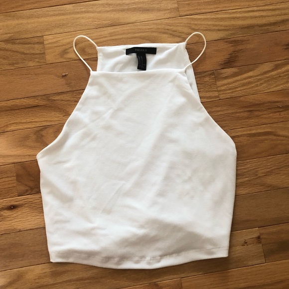 Forever 21 Tops - White halter crop top